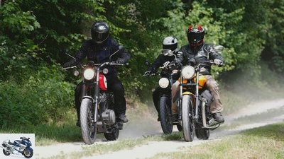 Moto Guzzi V9 Roamer, Triumph Street Scrambler and Yamaha SCR 950 in comparison test