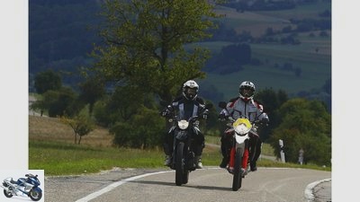 Comparison test between the SWM RS 650 R and the Yamaha XT 660 R