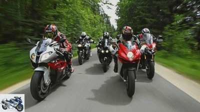 Motorcycles with a lot of horsepower in a comparison test