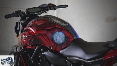 Yamaha MT-07 in Marvel design: Captain America & Iron Man