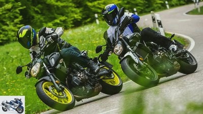 Yamaha MT-07 model year 2017 and 2018 test