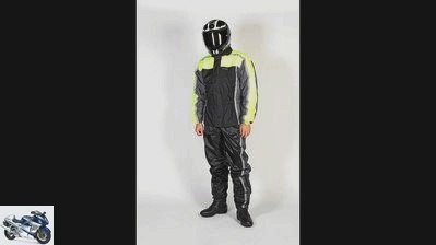 12 two-piece rain suit in the test