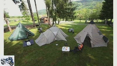 Equipment for motorcycle camping