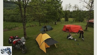 Equipment for motorcycle camping