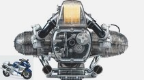 BMW R 90 S boxer engine: Movable kit on a scale of 1: 2
