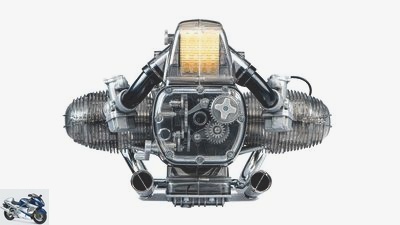 BMW R 90 S boxer engine: Movable kit on a scale of 1: 2