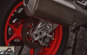 There is a Brembo caliper at the rear