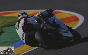 Ducati 959 Panigale from behind on track
