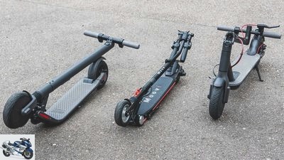 E-scooters in the test: Xiaomi M365, Segway Ninebot ES2 and Moovi