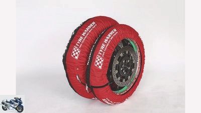 Eleven motorcycle tire warmers in a comparison test