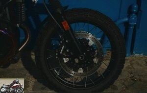 Braking is provided by two Brembo calipers at the front