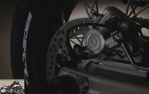 The rear brake of the KTM 690 SMC-R