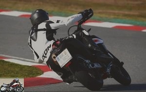 The KTM 690 SMC-R on the track