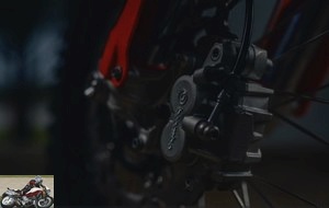 The front brake of the KTM 690 Enduro R