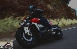 The Triumph Rocket 3 R on the attack
