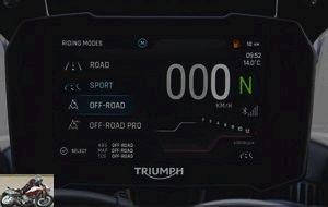 Selecting the driving modes of the Tiger 900