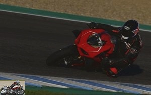 The Panigale V4 R on a curve