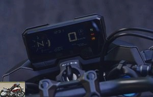The Honda CB500F's speedometer, identical on the other two models