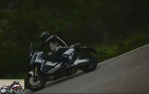 The Honda X-ADV on the small road