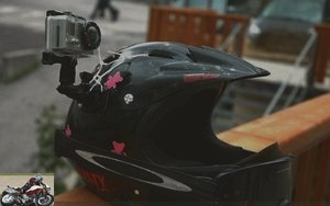 GoPro Hero camera on helmet