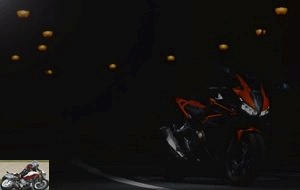 Honda CBR500R at night