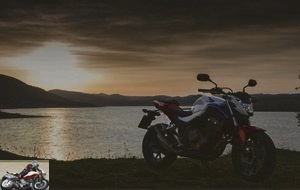 Honda CB500F under the setting sun