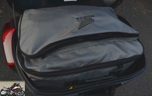 Luggage in the top case and side cases of the Honda CBF 1000 F