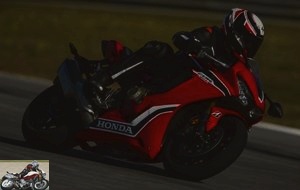 The 2017 Fireblade on the track
