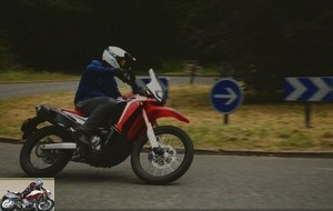 The CRF250 Rally in a roundabout
