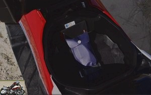 Place under the seat of the Honda Integra 750