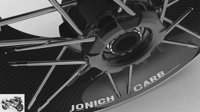Jonich spoked wheel with carbon: inside aluminum, outside carbon