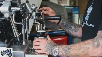 Harley-Davidson-style coffee maker