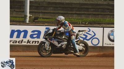 Karl Maier with BMW S 1000 RR on the dirt track