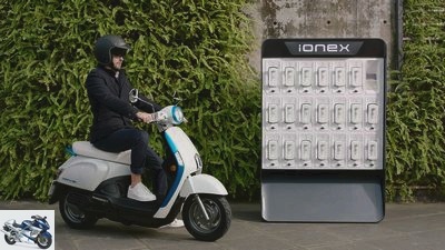 Kymco Ionex e-scooter with battery exchange system
