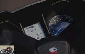 Dashboard with digital display in the center