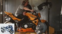 Performance measurement test bench for motorcycle tests