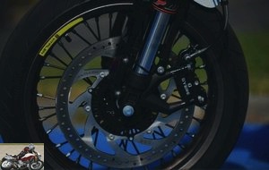 Braking with 320 mm disc, ByBre radially mounted calipers and 4 pistons