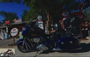Indian Chieftain at a gas station on route 66