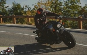 Indian Scout Bobber in a bend
