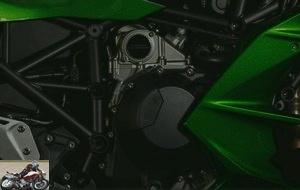 The Kawasaki H2 SX SE engine
