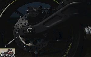 The rear brake of the Kawasaki Z650