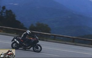 The KTM 1090 Adventure on a curve