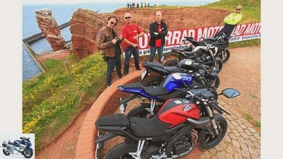 With the motorcycle on Heligoland