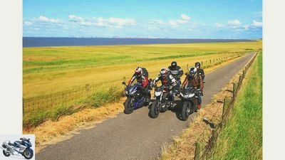 With the motorcycle on Heligoland