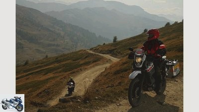With the motorcycle in the western Alps