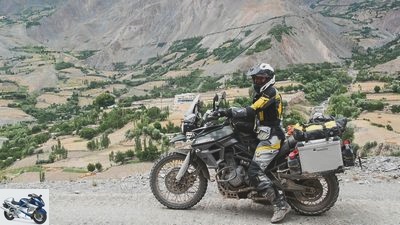 With the motorcycle in Tajikistan
