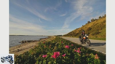 On the road in Denmark by motorcycle