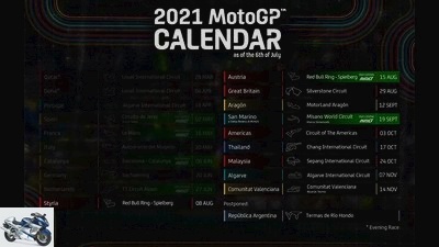 MotoGP 2021 race calendar: recent changes