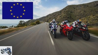 New motorcycle registrations in Europe 2020 in plus