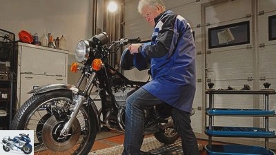 Portrait of motorcycle collector Wolfgang Lindfeld
